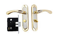 Ручка на планці з корпусом FZB ВК-7140 SN/GP (сатин/пол. Золото), фото 2