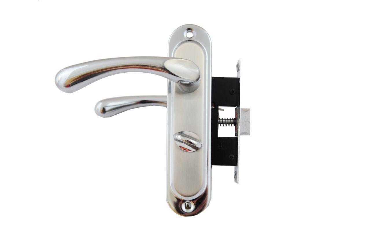 Ручка на планці з корпусом FZB ВК-7140 SN/CP (сатин/хром), фото 1