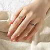 Комплект срібних парних каблучок в стилі PANDORA 925 проба Sun&Moon Сонце і Місяць кільця №7 17 ПАНДОРА, фото 8