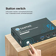 KVM-перемикач Steetek USB 3.0, 2 порти, 4K за 60 Гц, Amazon, Німеччина, фото 5