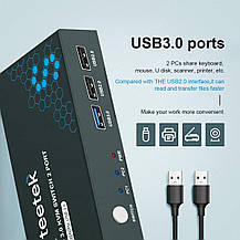 KVM-перемикач Steetek USB 3.0, 2 порти, 4K за 60 Гц, Amazon, Німеччина, фото 6