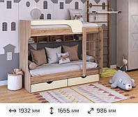 Дитяче ліжко двоповерхове Юнга МДФ 80*190