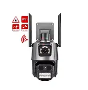 Вулична IP камера відеоспостереження з двома об'єктивами P11 QQ6 8MP WiFi Камера з віддаленим доступом та мигалками, фото 9