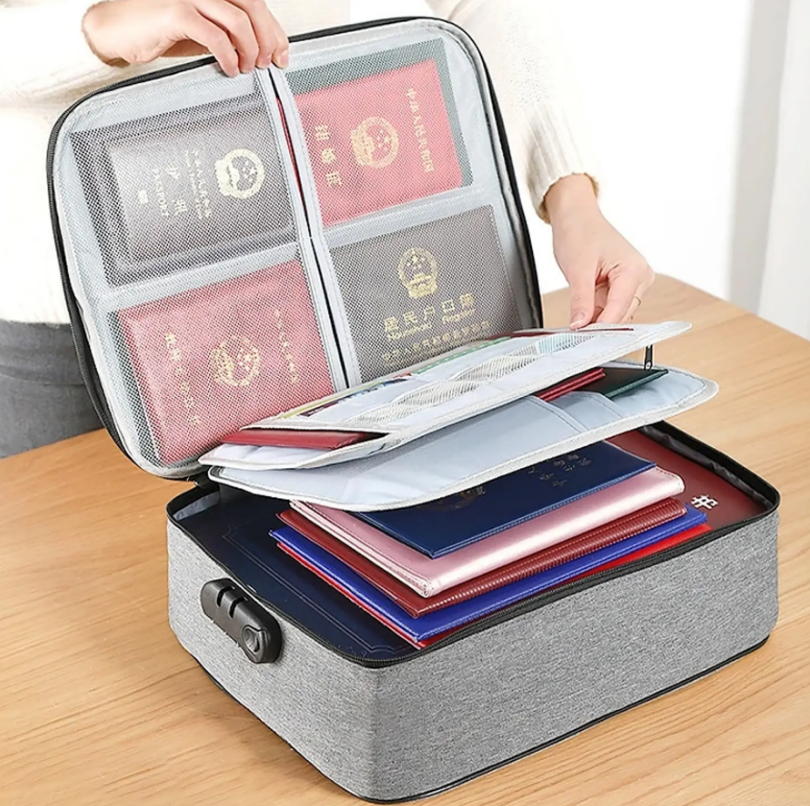 Дорожня сумка органайзер з кодовим замком (37х10,5х27см) для зберігання документів, фото 1