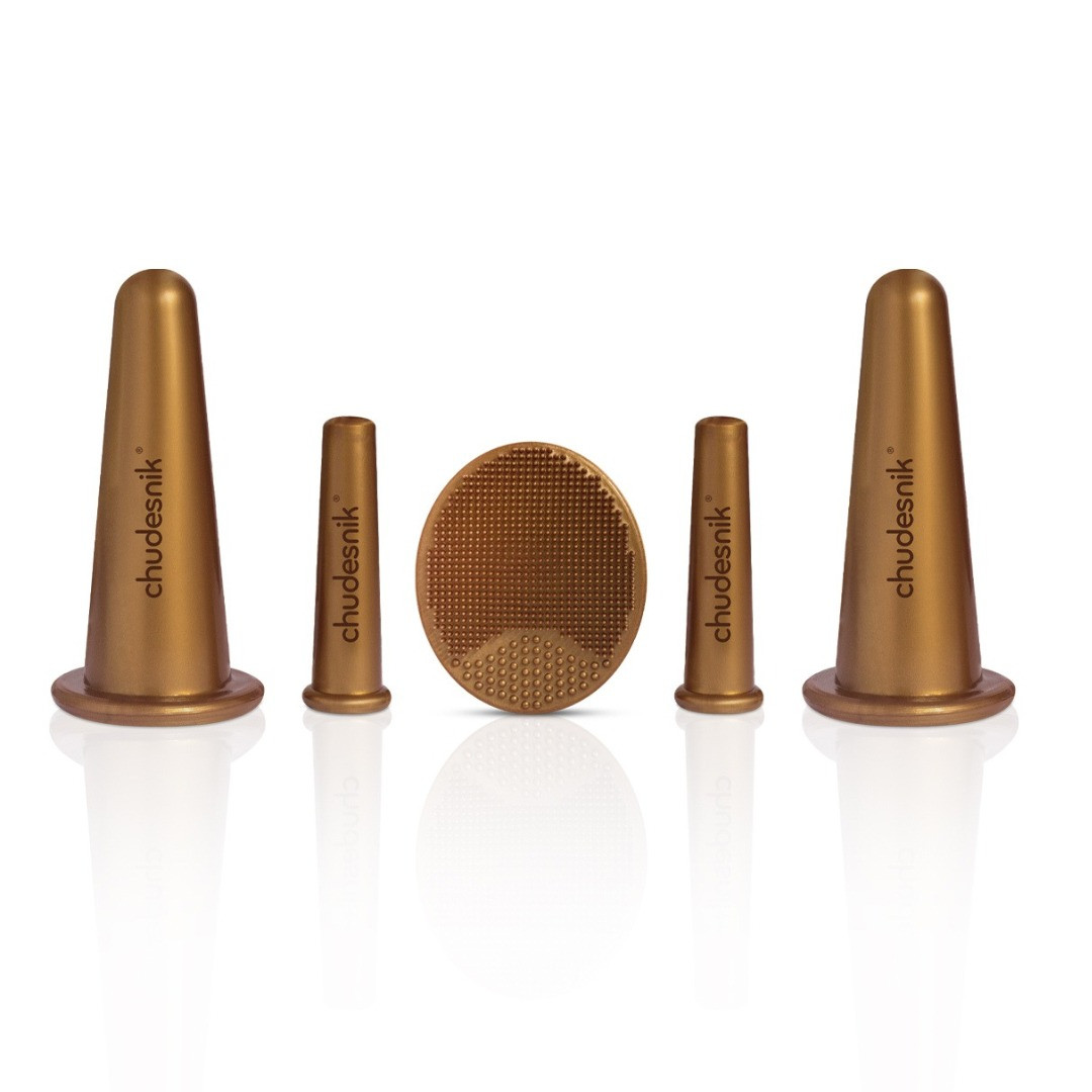 Набір банки для вакуумного масажу Chudesnik БМПН-5 №5 Бронзові, антицелюлітні банки для масажу