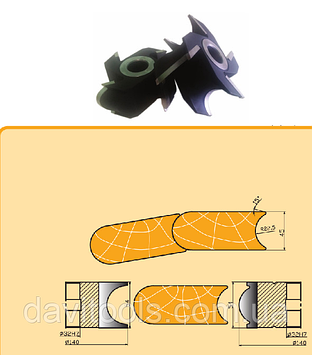Комплект фрез 140*32*45 для виготовлення обшивної кругової дошки (бочка)