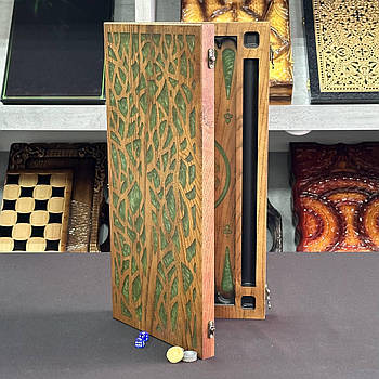 Нарди дерев'яні з епоксидною смолою 48×24см подарункові