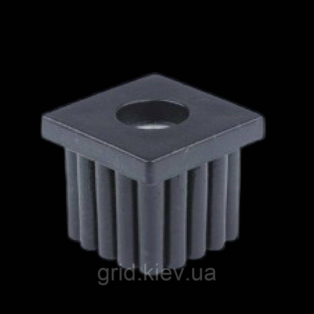 Заглушка М10 25х25 різьбова для труб внутрішня пластикова плоска чорна під опору меблева