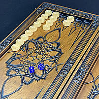 Нарди дерев'яні подарункові Лев з короною 46×23см, фото 9