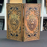 Нарди дерев'яні подарункові Лев з короною 46×23см, фото 2