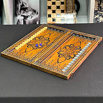 Нарди дерев'яні подарункові Лев з короною 46×23см, фото 5