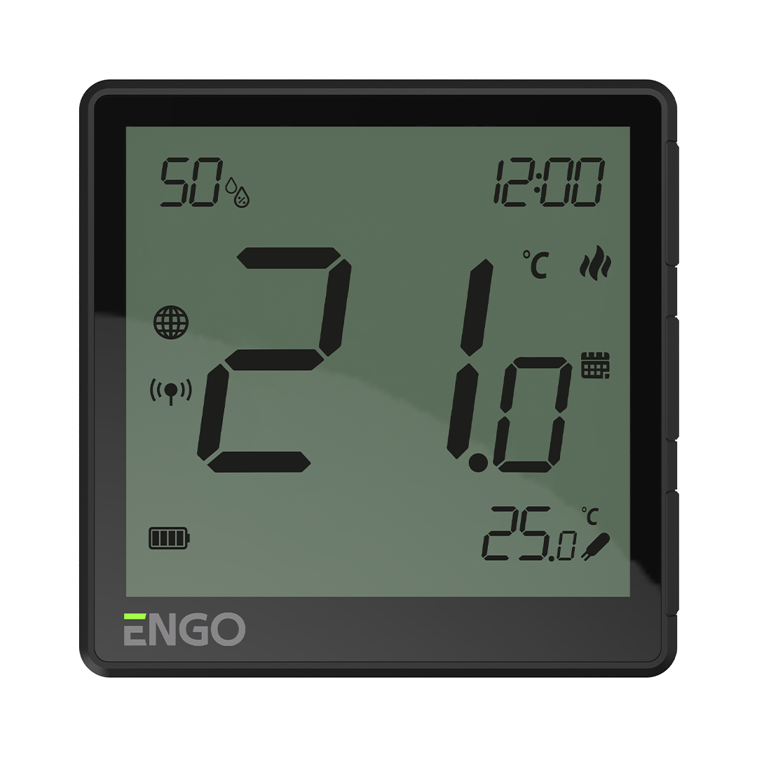 ENGO EONEBATB Накладний Інтернет-термостат ZigBee 3.0, жив. Li-ion 3,7V (чорний)