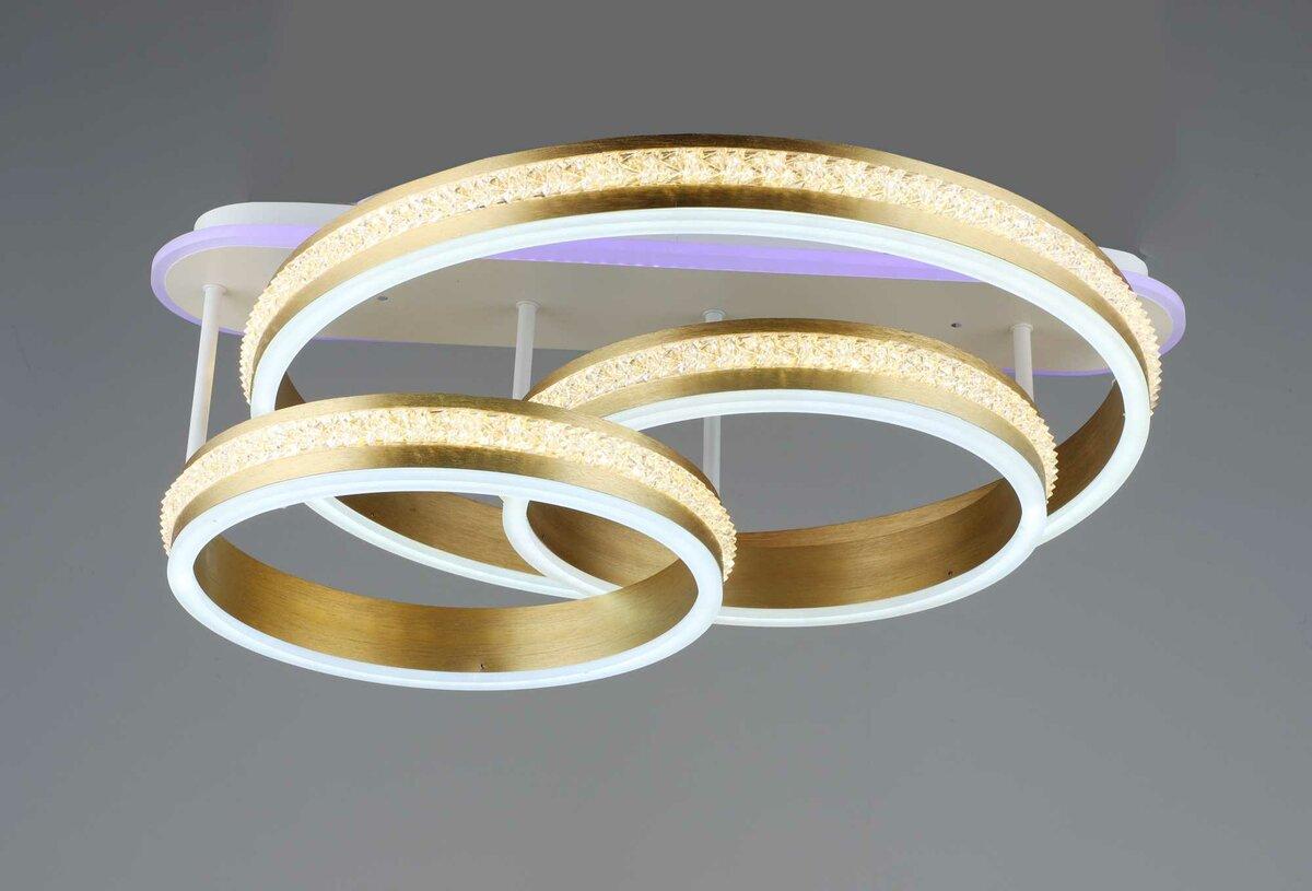 Лед люстра з кільцями Sirius 145W до 20 м² колір Золотистий B YH541/3, фото 1