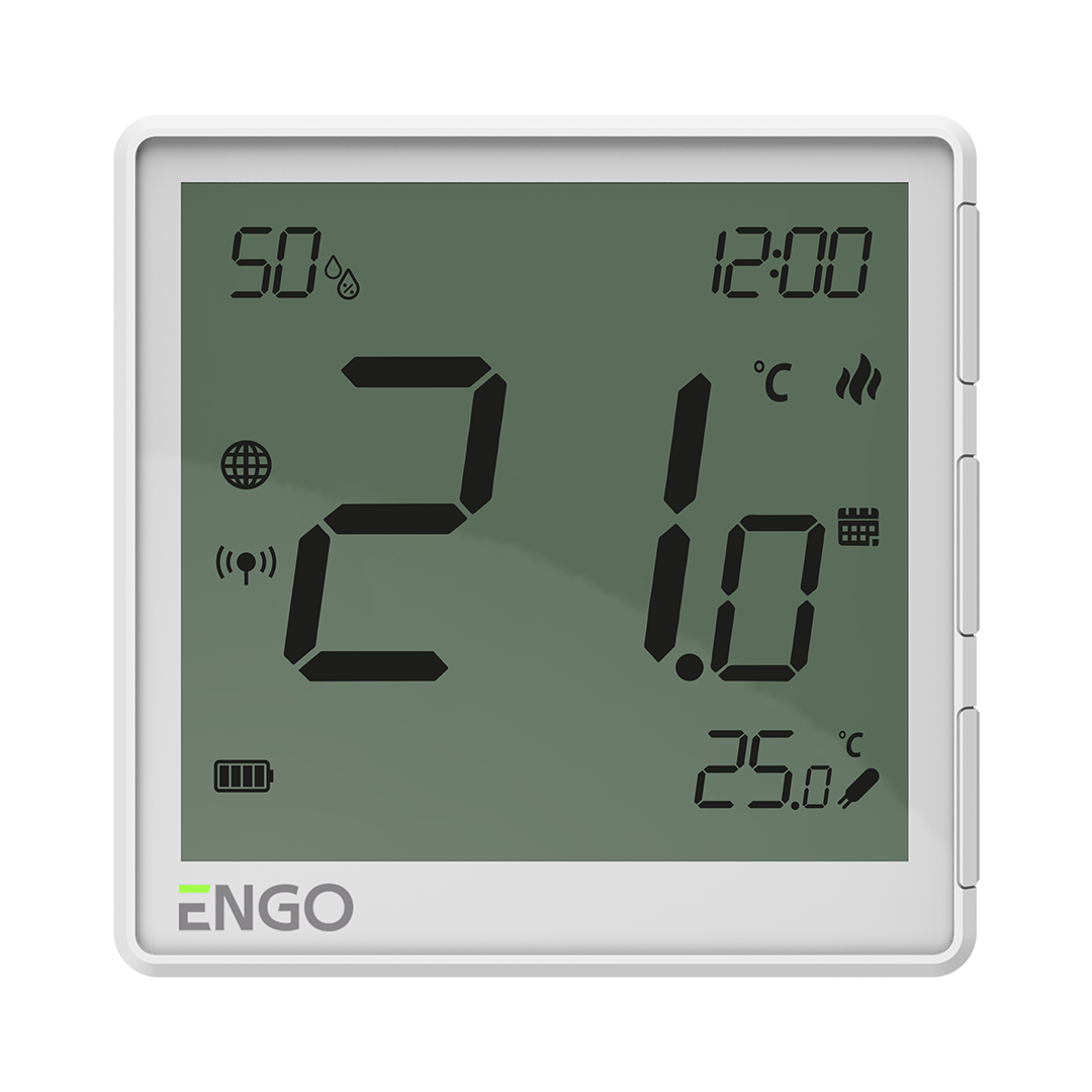 ENGO EONEBATW Накладний Інтернет-термостат ZigBee 3.0, жив. Li-ion 3,7V (білий)