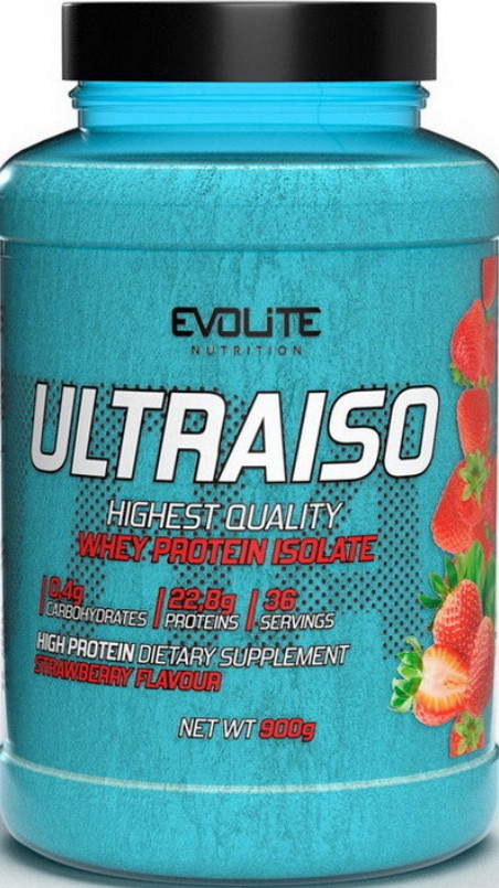Сироватковий ізолят Evolite Nutrition Ultra Iso 900г полуниця