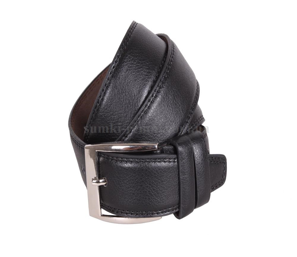 Чоловічий ремінь зі штучної шкіри під штани 330724 чорний, фото 1