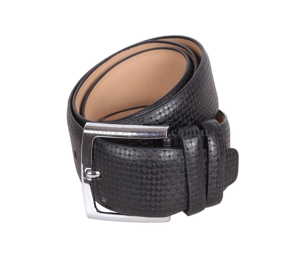 Чоловічий ремінь зі штучної шкіри під штани D-86 чорний, фото 1