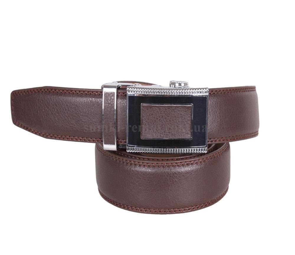 Чоловічий ремінь зі штучної шкіри під штани 330725 коричневий, фото 1