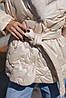 Світла актуальна жіноча зимова стьобана куртка, пуховик з капюшоном і хутром, фото 2