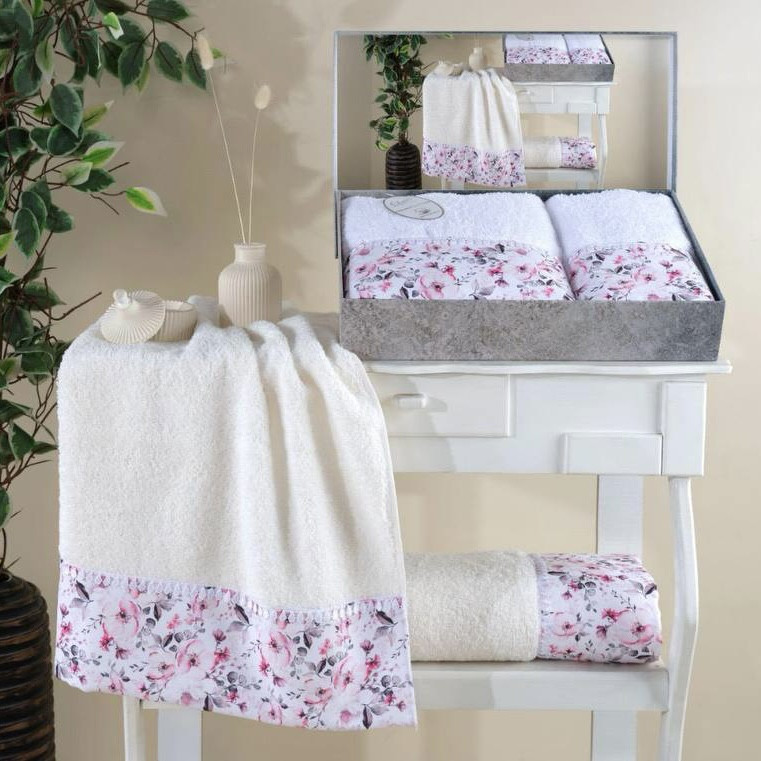 Подарунковий набір рушників в коробці Luisa Organic Cotton v7 Туреччина 1+1