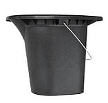 Відро-туалет пластикове 16 літрів чорне 46*38*36 см (ПолімерАгро), фото 3