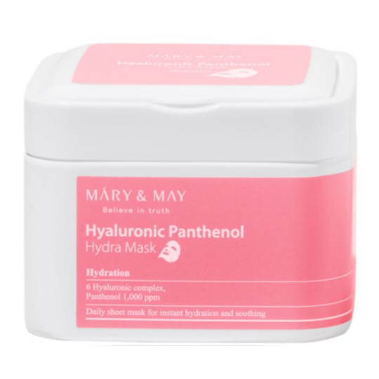 Набір зволожуючих тканинних масок Mary&May Hyaluronic Panthenol Hydra Mask 30 шт, фото 1