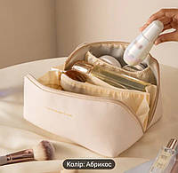 Косметичка раскладная на молнии Органайзер из эко кожи с ручкой для хранения косметических принадлежностей