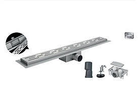 Душовий лінійний трап TM. KOER FD01 70×900 з нержавіючої сталі sus 304 з сухим та мокрим затвором