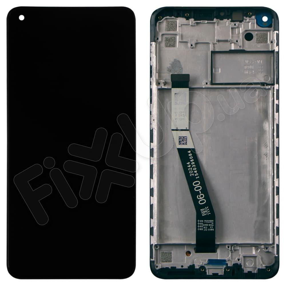 Дисплей для Xiaomi Redmi Note 9 з тачскрином і рамкою в зборі, колір чорний, оригінал