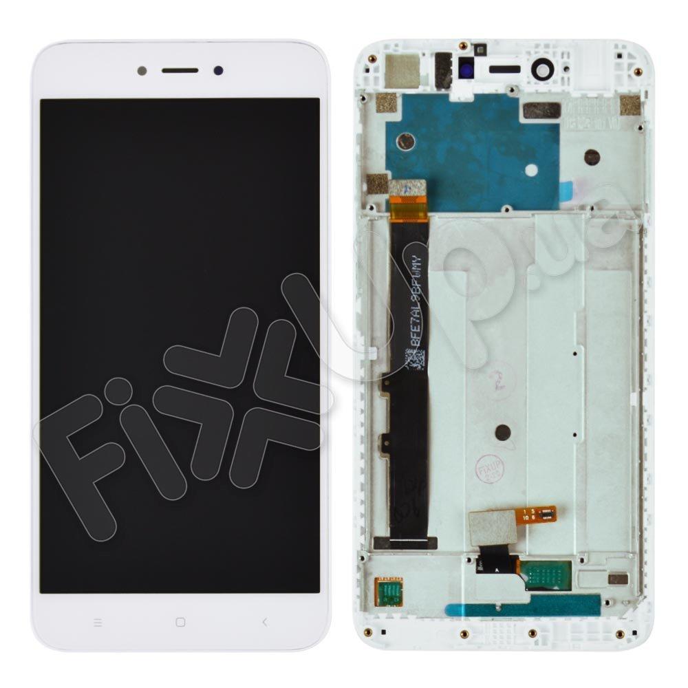 Дисплей для Xiaomi Redmi Note 5A, Y1 Lite з тачскріном і рамкою в зборі, колір білий, оригінал