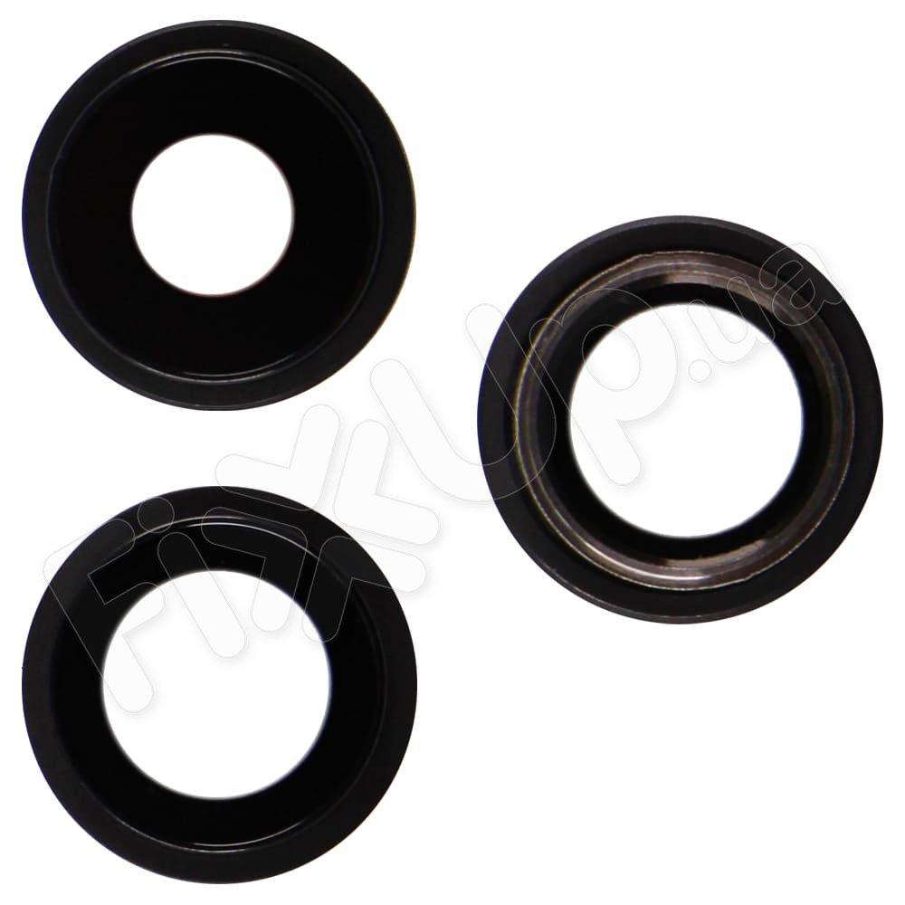 Скло камери для iPhone 11, колір чорний, з кільцем у комплекті, 2 шт.