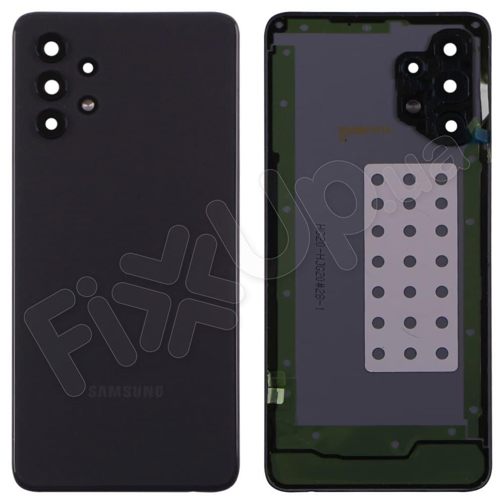 Задня кришка для Samsung A325 Galaxy A32, зі склом камери, колір чорний