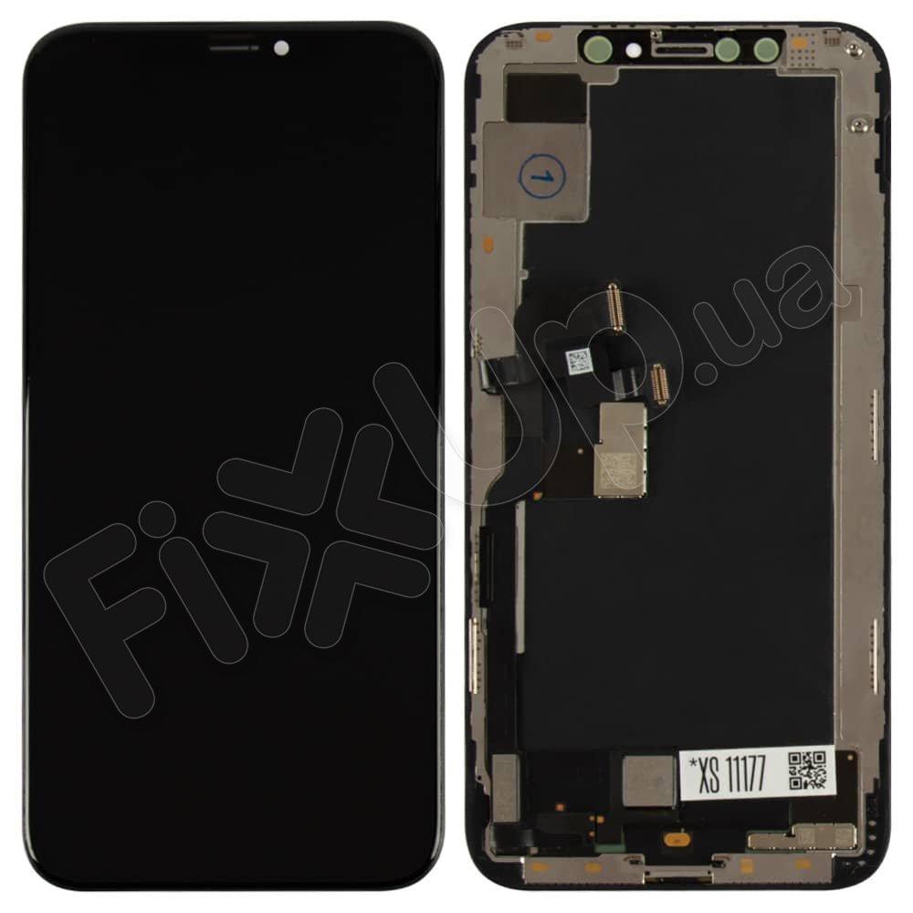 Дисплей для iPhone XS (5.8) з тачскрином у зборі, колір чорний, оригінал із заміненим склом