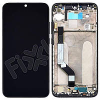 Дисплей для Xiaomi Redmi Note 7, Note 7 Pro з тачскріном і рамкою в зборі, колір чорний