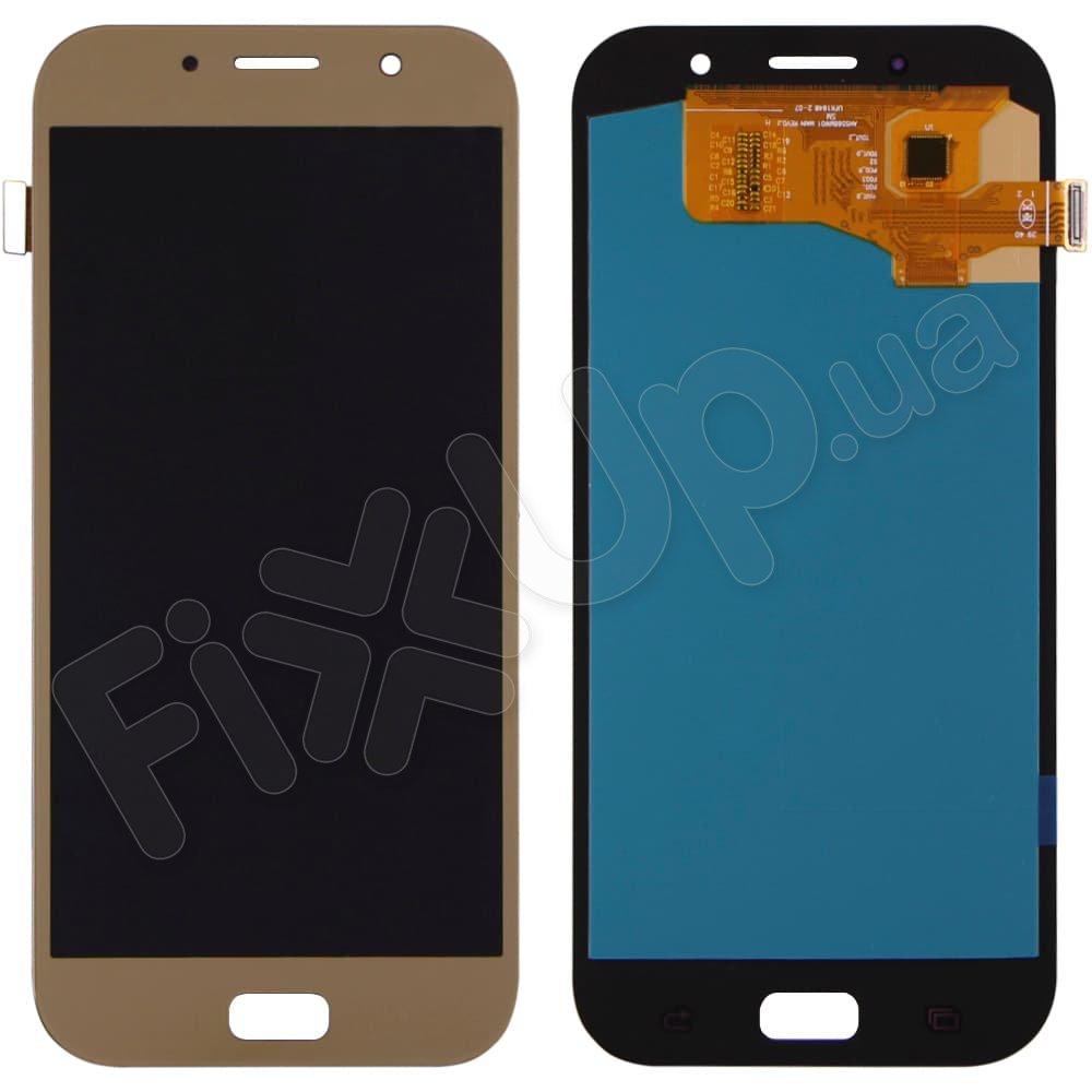 Дисплей для Samsung A720F/DS Galaxy A7 (2017) з тачскрином у зборі, колір золотий, OLED small LCD