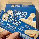 Вафлі для прорізування зубів Gerber Teethers wafers банан-персик з 7 місяців, 48 г, фото 4