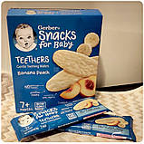 Вафлі для прорізування зубів Gerber Teethers wafers банан-персик з 7 місяців, 48 г, фото 5