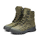 Берці військові шкіряні зимові на мембрані Gore-Tex олива Арт-Т3, фото 5