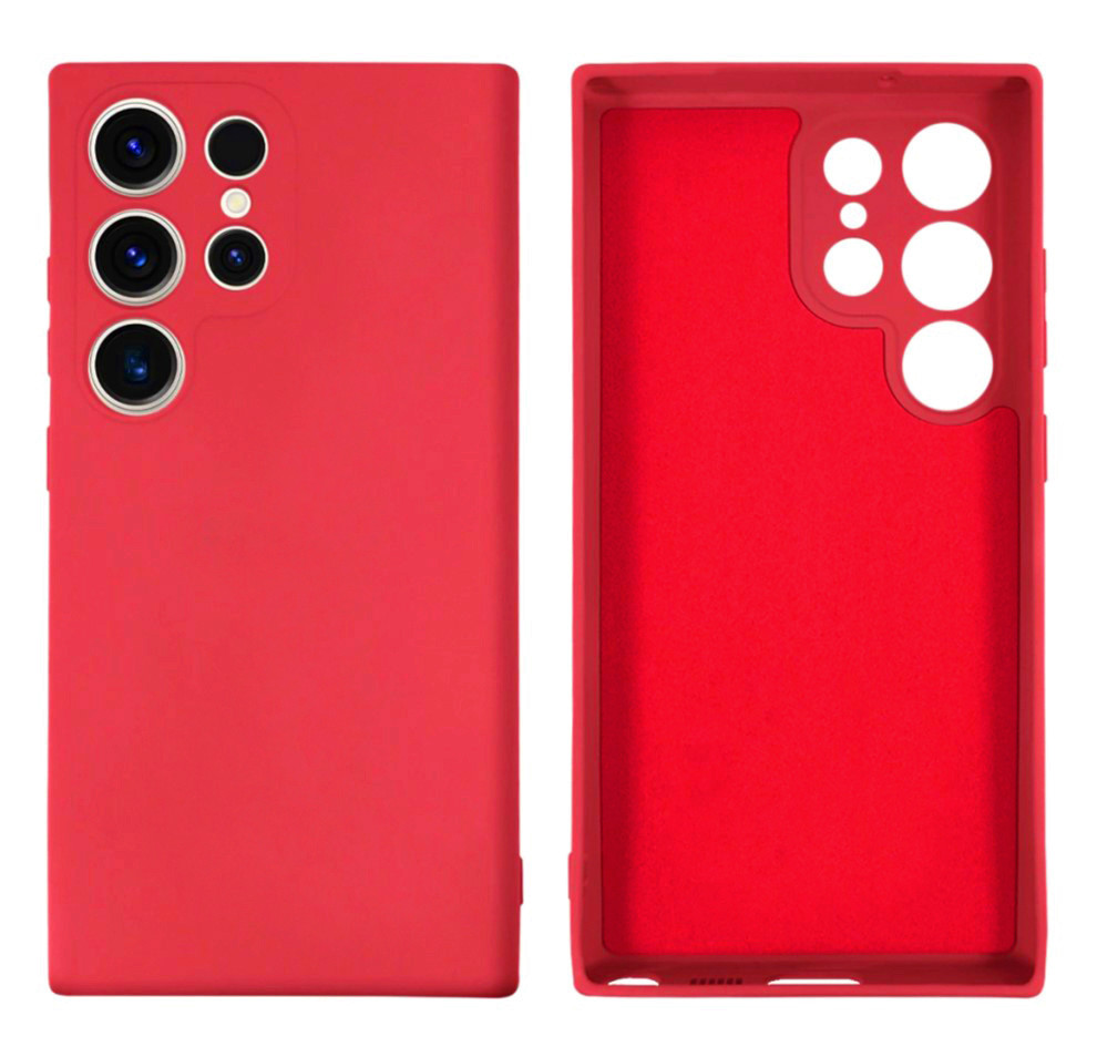 Чохол Silicone case Camera Protective для Samsung S23 Ultra (15) бордовий Rose red