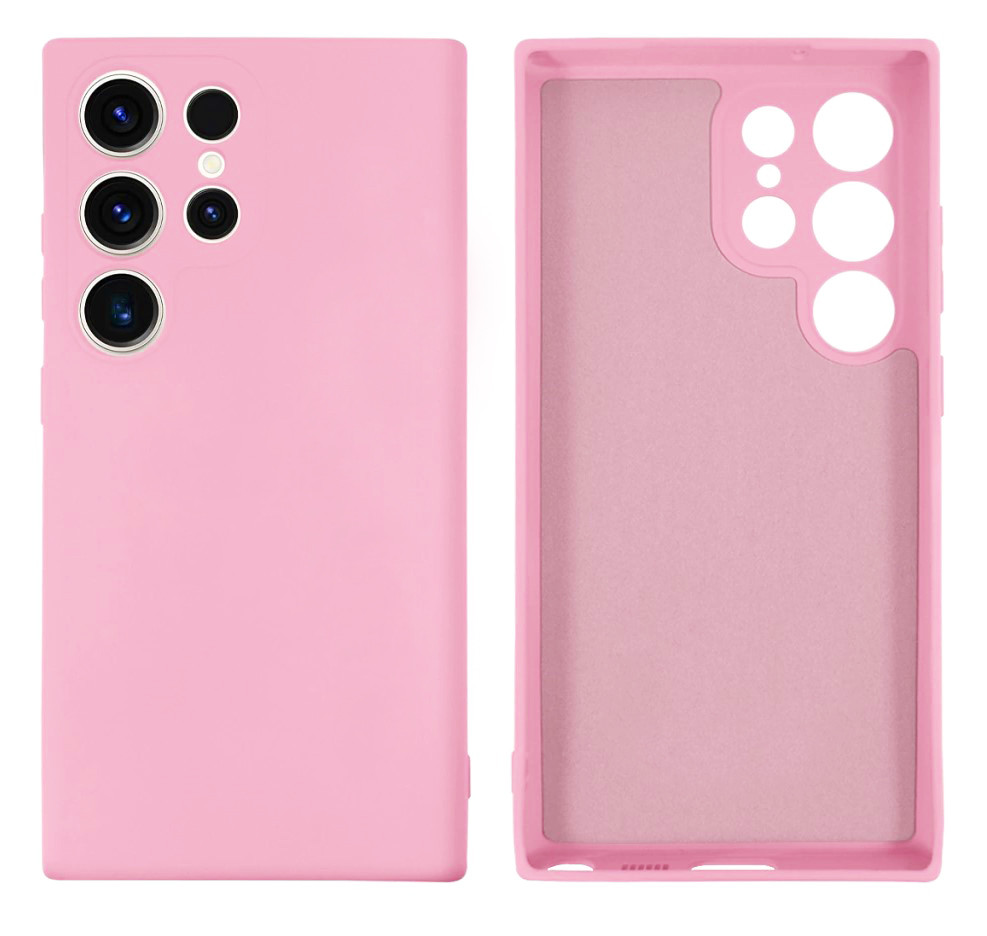 Чохол Silicone case Camera Protective для Samsung S23 Ultra (17) рожевий Light Pink