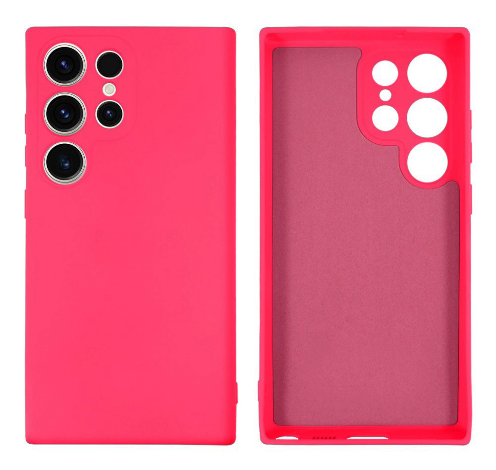 Чохол Silicone case Camera Protective для Samsung S23 Ultra (21) яскраво рожевий Shiny Pink