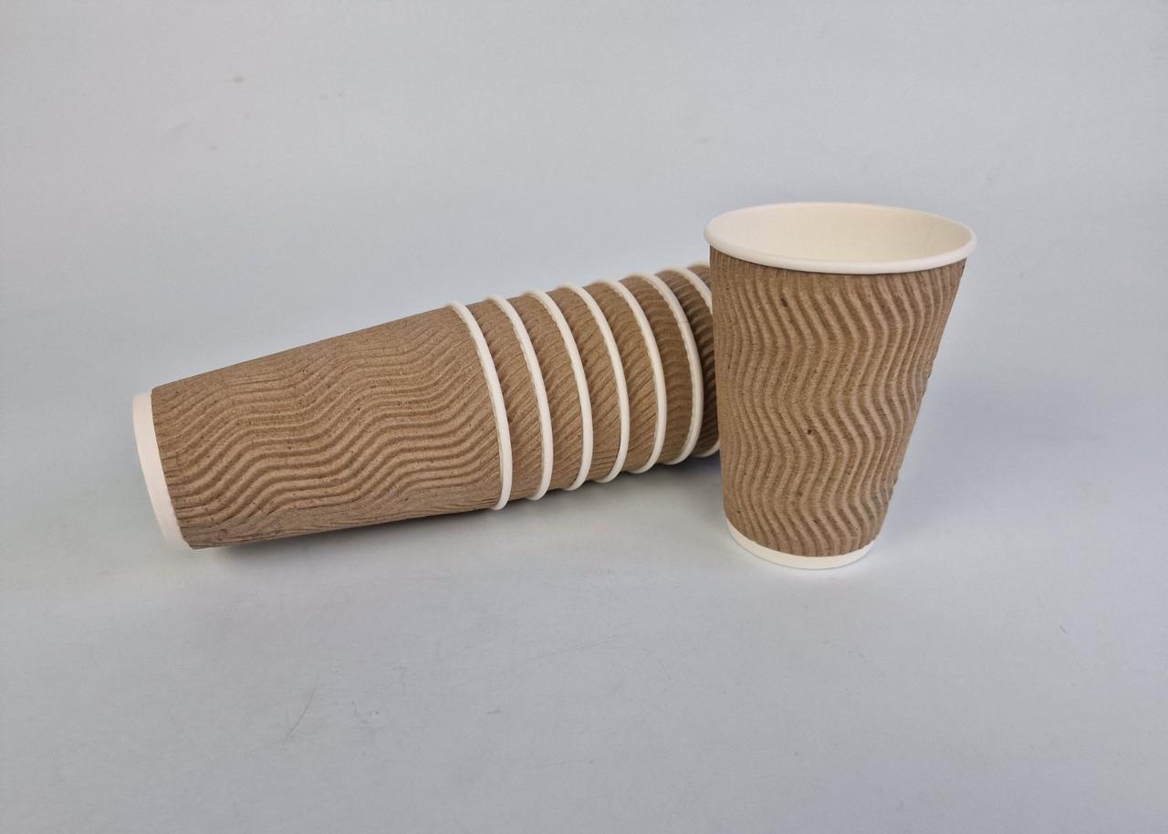 Склянка гофрована 340 мл Бурий (20 шт.), фото 1