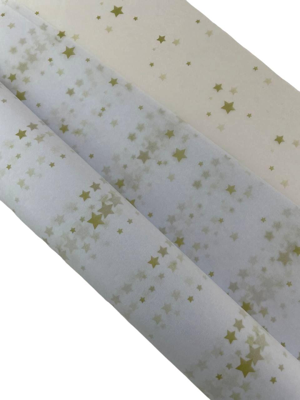 Папір тиша з принтом золоті зірочки 5 шт, 17 гр. на кв.м.