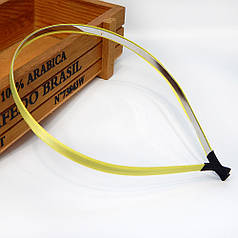 Обруч для волосся з жовтою атласною стрічкою, 6 мм