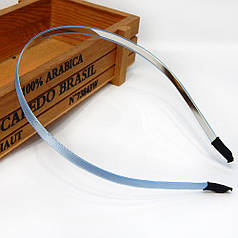 Обруч для волосся з блакитною атласною стрічкою, 6 мм