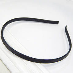 Обруч металевий в атласі, 7 мм, чорний