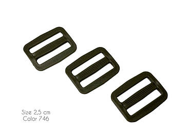 Пряжка "Перетяжка" для ремінної стрічки двощілинна 25мм Хакі пластикова