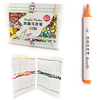 Набір акрилових скетчмаркерів 60 кольорів трикутний корпус Aodemei