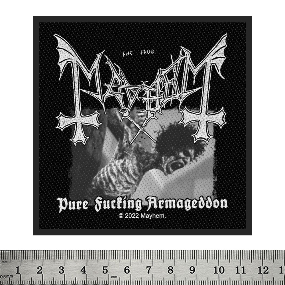 Нашивка ткана Mayhem "Pure Fucking Armageddon" (ofp-003), фото 1