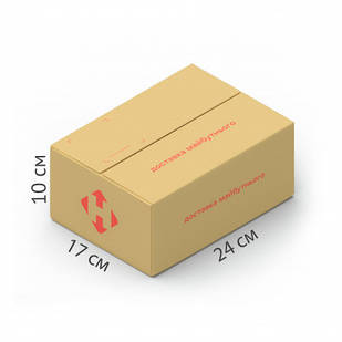 Чотириклапанна коробка Нової Пошти 1 кг з розмірами 24х17х10 см